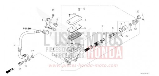 REAR BRAKE MASTER CYLINDER GL1800BDR de 2024